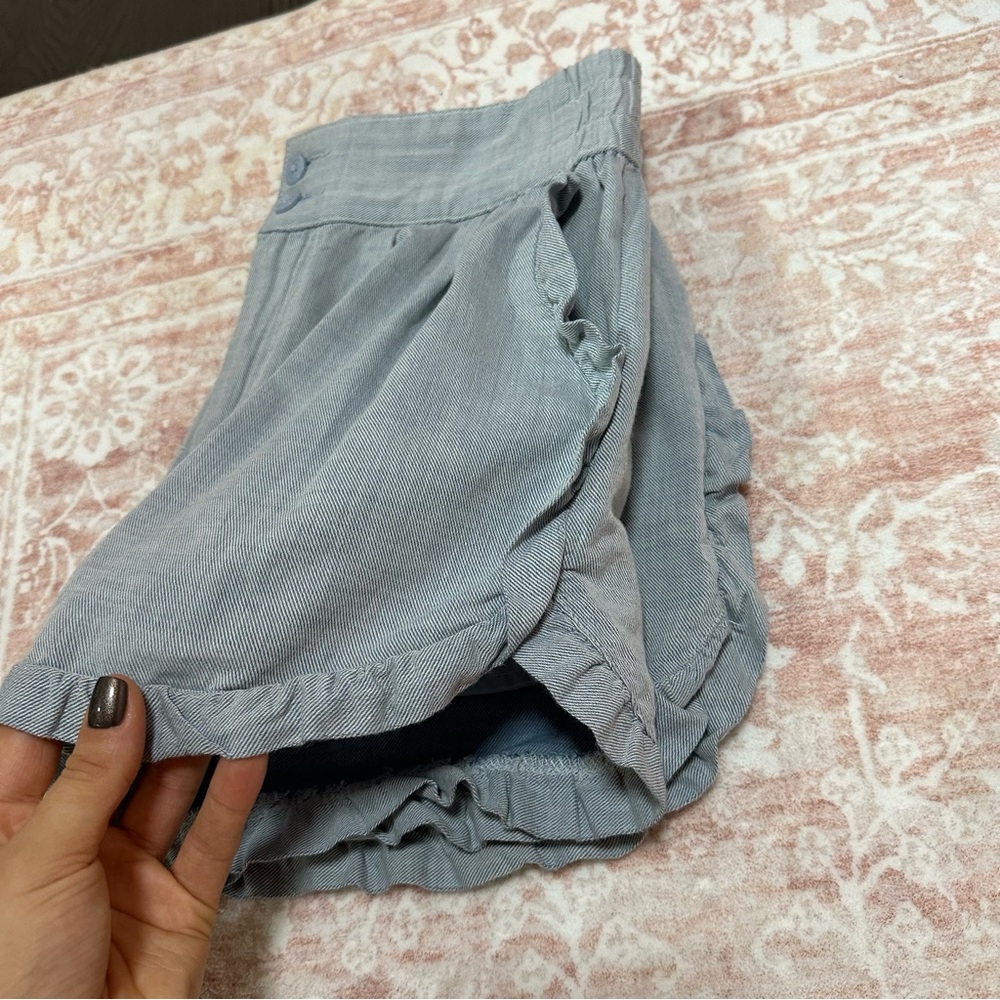 Blue Ruffle Edge Shorts WHO WHAT WEAR - Picture 11 of 11